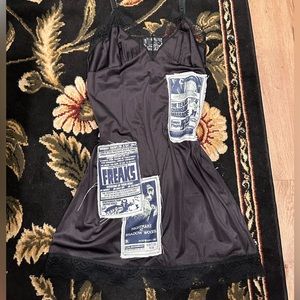 CUSTOM MADE METAL PATCH SLIP DRESS